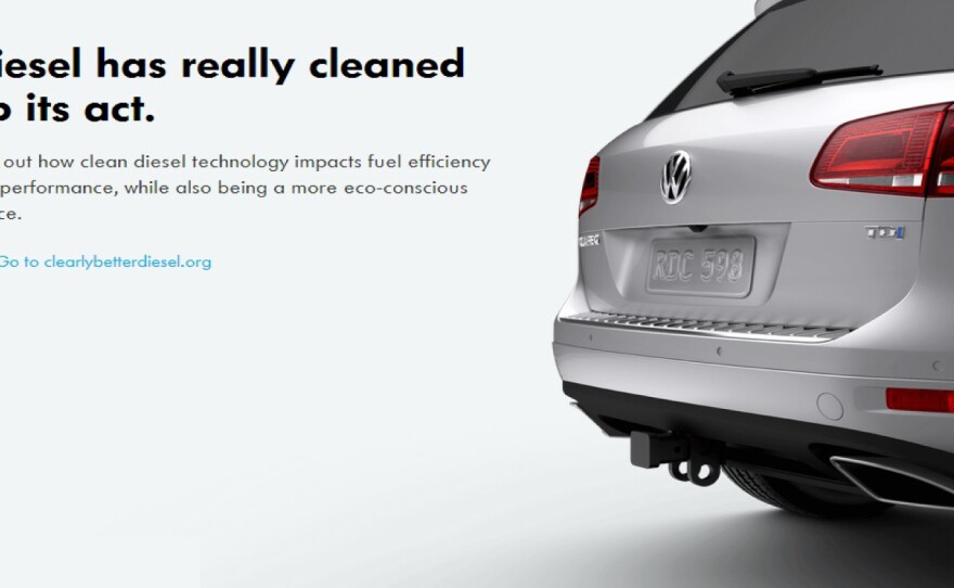 An image taken from a document filed in court Tuesday includes an example of the advertising Volkswagen executives used to sell the idea of "clean" diesel technology to U.S. consumers.