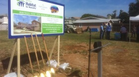 Shovels gleam in the sun as they await a groundbreaking for four Habitat for Humanity homes on Florida Street, Imperial Beach. April 4, 2012. 