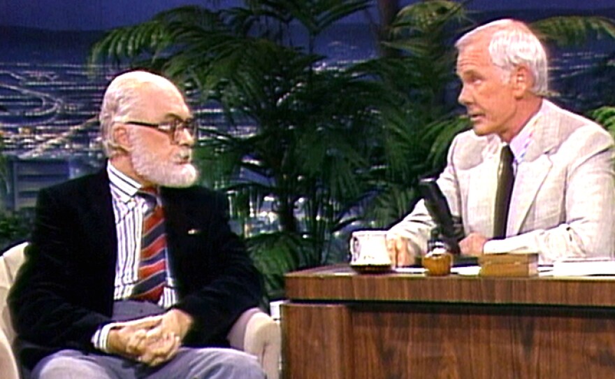 Randi during one of his many appearances on the JOHNNY CARSON SHOW.