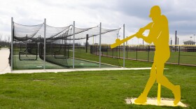 The batting cages sit unused with the facility closed due to the coronavirus outbreak, April 7, 2020.
