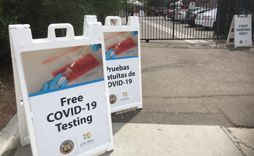 A free San Diego County COVID-19 testing site at the Tubman-Chavez Community Center. Oct. 6, 2020.