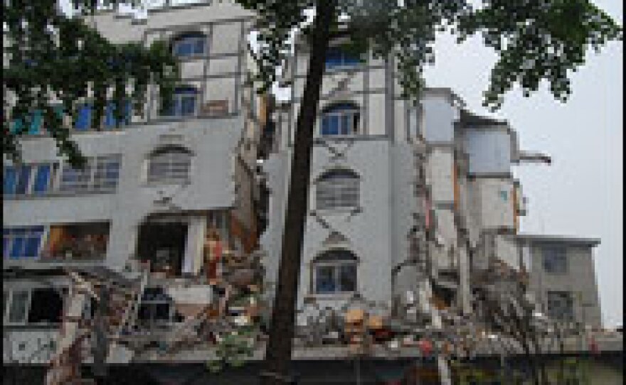 Buildings in Dujiangyan sustained major damage in Monday's earthquake.
