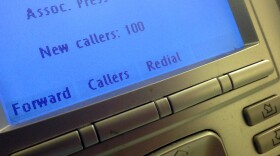 The screen on the phone console at the reception desk at The Associated Press Washington bureau.