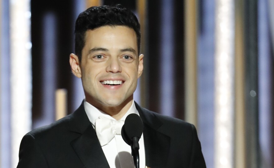 Rami Malek won a Golden Globe for his performance in the drama Bohemian Rhapsody, in which he played iconic singer Freddie Mercury.