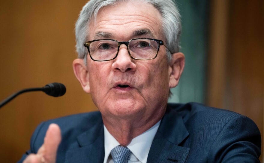 Federal Reserve Chair Jerome Powell testifies before the House Financial Services Committee in Washington, D.C., on March 3. The Fed is widely expected to start raising interest rates when policymakers gather next week for a meeting.