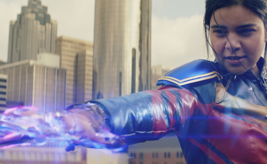 Iman Vellani stars as the titular superhero in the Disney+ series <em>Ms. Marvel. </em>