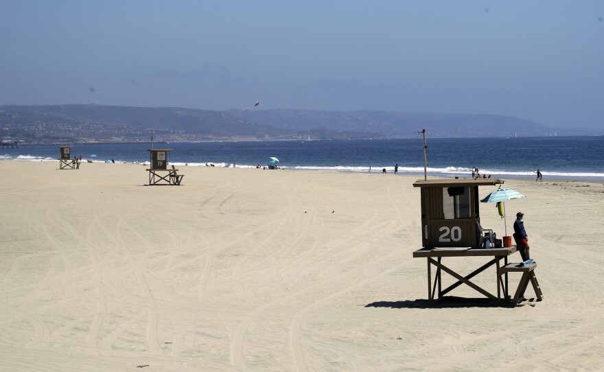 In Newport Beach, the beaches were practically empty this weekend. Last weekend, thousands gathered on Orange County beaches, prompting California Gov. Gavin Newsom to implement a beach shutdown in Orange County.