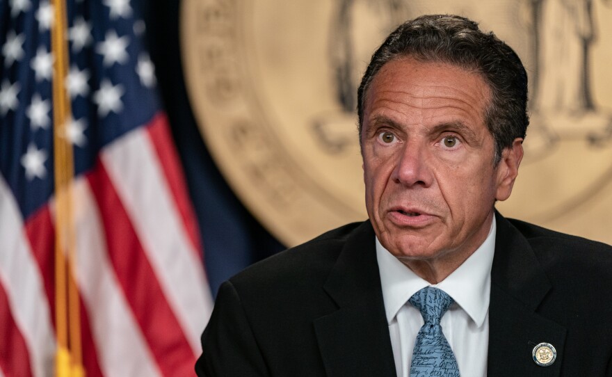 New York Gov. Andrew Cuomo speaks during the daily media briefing on July 23, 2020 in New York City. A second former aide from his administration has come forward with allegations of sexual harassment from Cuomo.