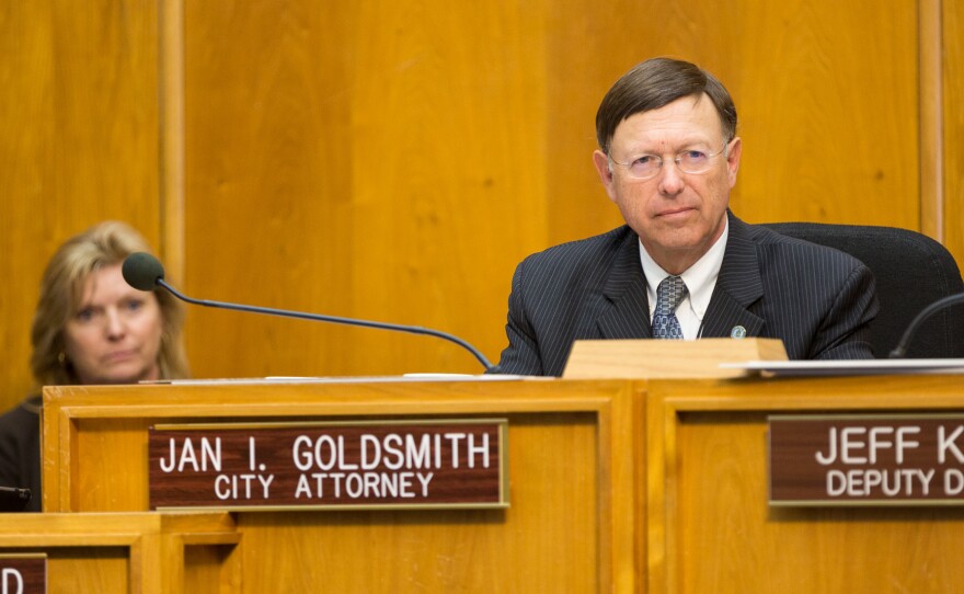 San Diego City Attorney Jan Goldsmith at council meeting February 25, 2014.