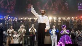 Alfie Boe as Jean Valjean in the "Les Misérables" anniversary concert at the O2 Arena in London.