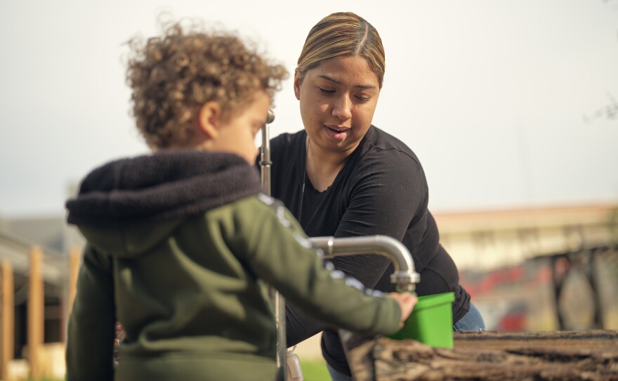 Perez did her student teaching in several of the campus' early Head Start classrooms and was hooked. "I've learned so much from being a teacher," she says. "I love being with the kids. I love teaching them new things every day."
