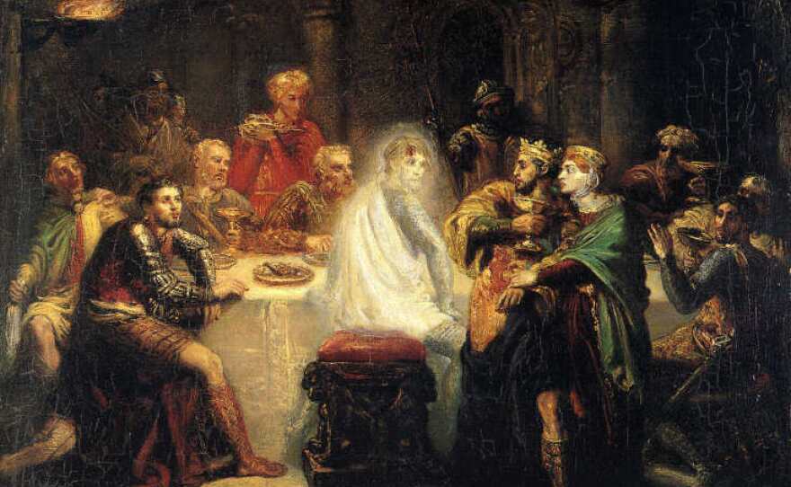 Macbeth sees the ghost of Banquo: The banquet scene is "Macbeth's opportunity to provide good food and entertainment for his subjects and prove that he is worthy of being king," says Daniel Foster. It's a big fail.