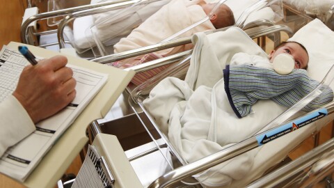 File photo showing babies in a U.S. maternity ward. The fertility rate in the U.S. has dropped steadily. Last year, there were roughly 710,000 fewer children born in the U.S. compared with the peak in 2007.