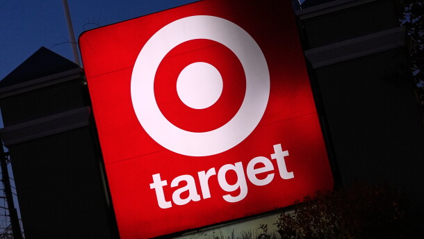 FILE - The Target logo displayed on a sign outside a store, Nov. 18, 2025, in Salem, N.H.