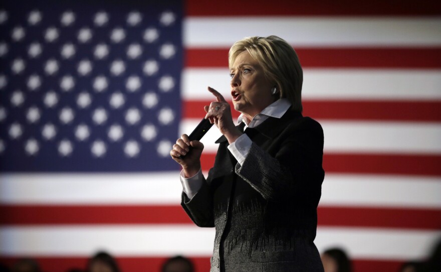 Hillary Clinton speaks at the Charles H. Wright Museum of African American History in Detroit. She again hopes black support pushes her over the top in Michigan.