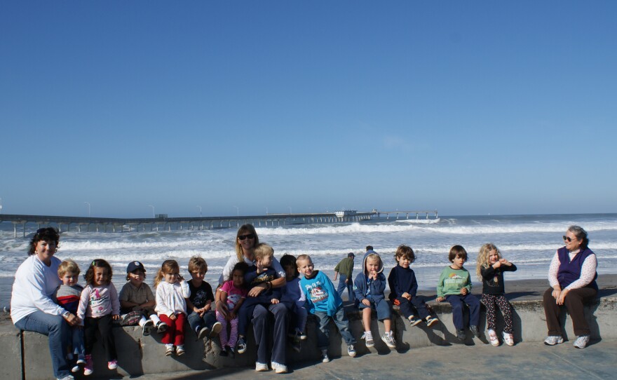 Ruth Paschal of the Ocean Beach Child Development Center brought the kids down to watch the waves at the Ocean Beach Pier on January 14, 2010.