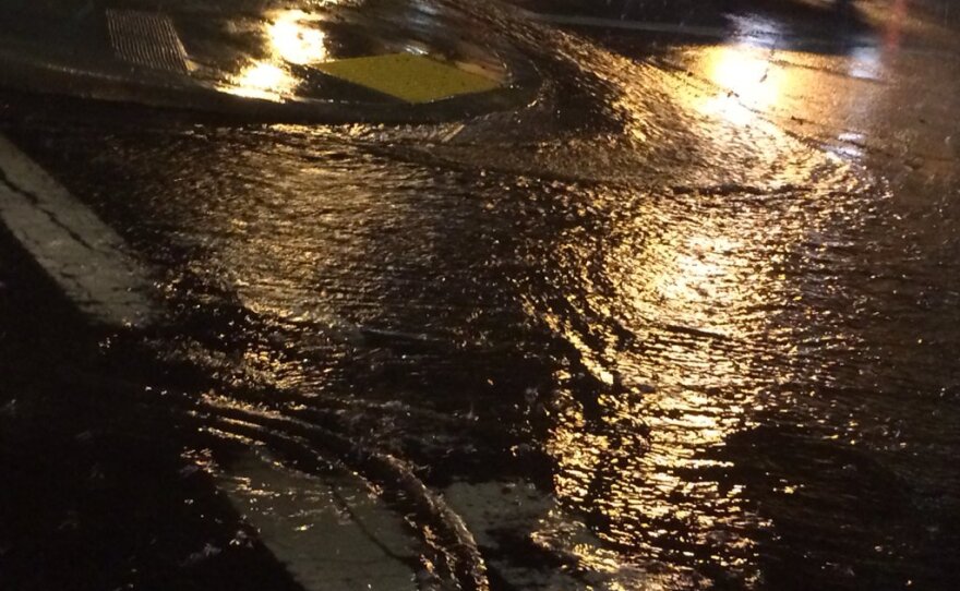 A heavy downpour brought flooding to several roadways in the San Diego region, Nov. 3, 2015.