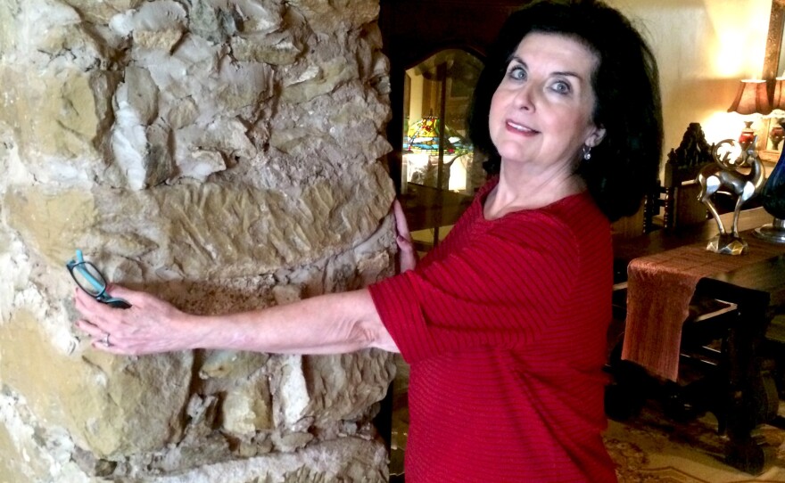 Elva Leyendecker, a Laredo Republican who plans to vote for Donald Trump, shows her historic home on the northern bank of the Rio Grande.