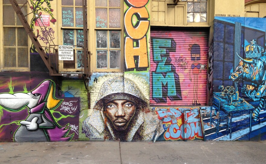 James Cochran's portrait of a man dressed in a hoodie is now covered up by white paint.