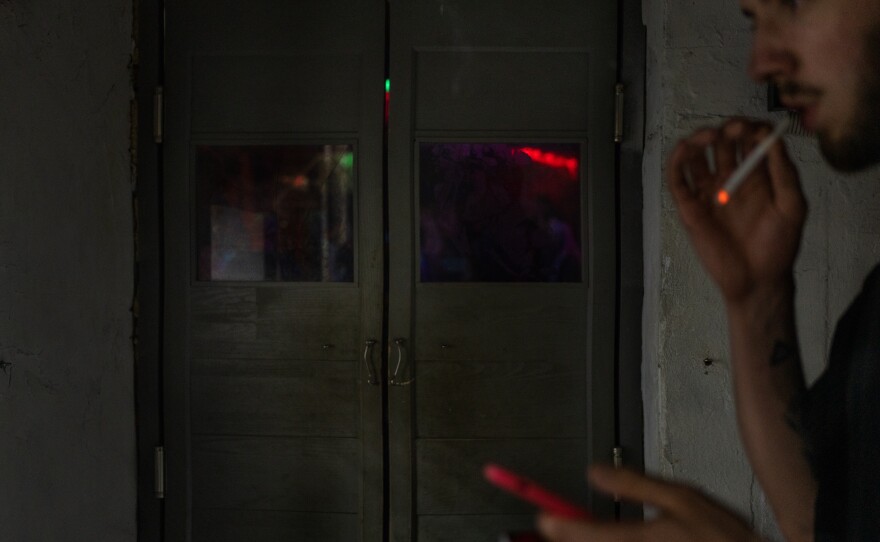 The back entrance to the club takes the patrons down an uneven staircase and past the kitchen.