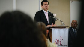 State Assemblymember David Alvarez (D-Chula Vista) speaks during celebration of AB 91, which makes low-income community college students who live in the border region of Baja California eligible for in-state tuition at community colleges in San Diego and Imperial County, at Southwestern College in Chula Vista on October 21, 2024.