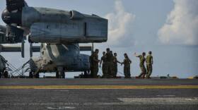22nd MEU Marines practice Marine Corps Martial Arts on USS Bataan flight deck,  May 16.