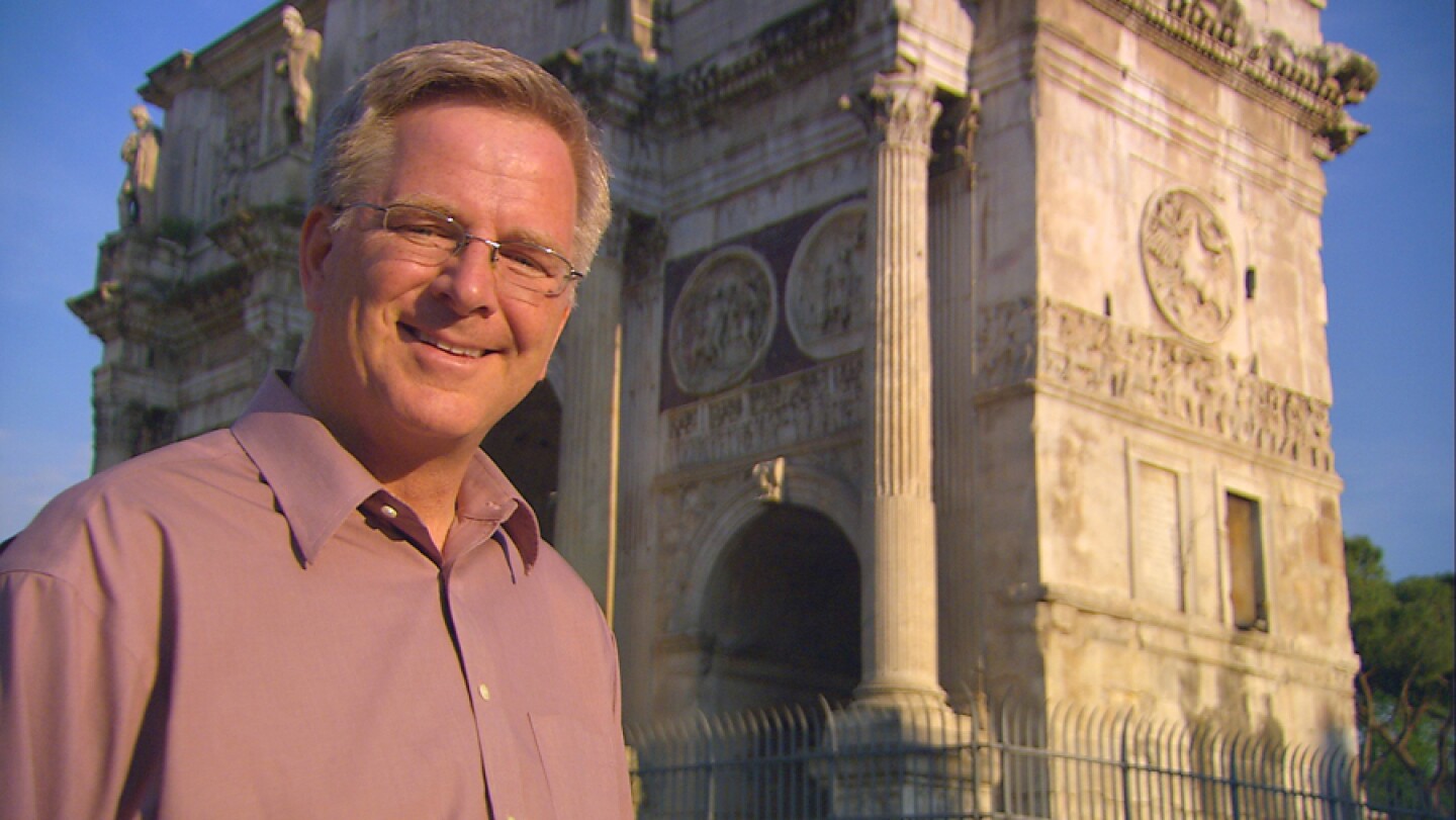 Rick Steves at the Roman Forum.
