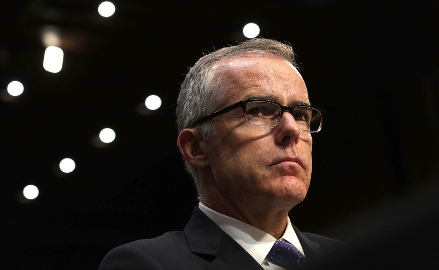Andrew McCabe, then acting FBI director, testifies before the Senate Intelligence Committee on May 11, 2017.