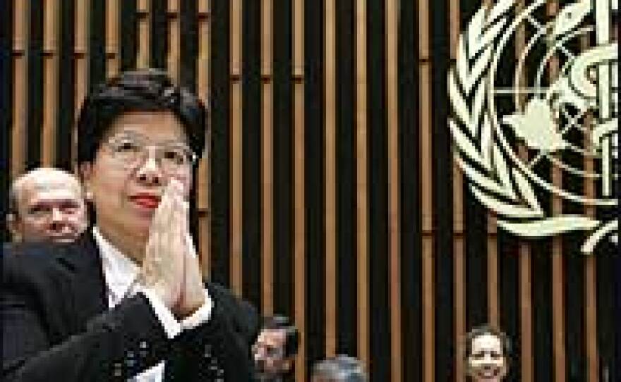 Nominee World Health Organization (WHO) director-general Margaret Chan from Hong Kong acknowledges the members of the board at the organization's headquarters in Geneva.