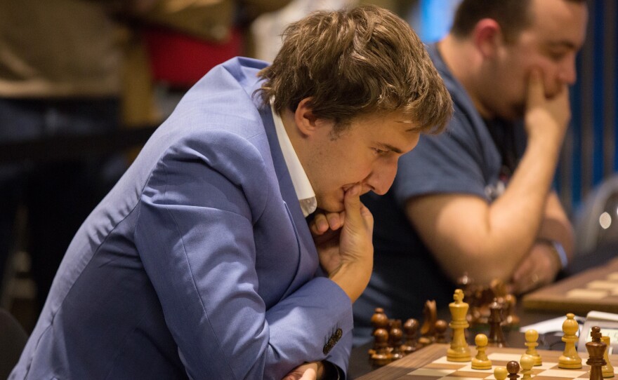 Sergey Karjakin, of Russia, will meet Norway's Magnus Carlsen in New York City in November to determine the next world chess champion. Carlsen is defending his title.