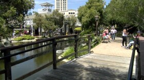 People visiting Seaport Village, July 3, 2019.