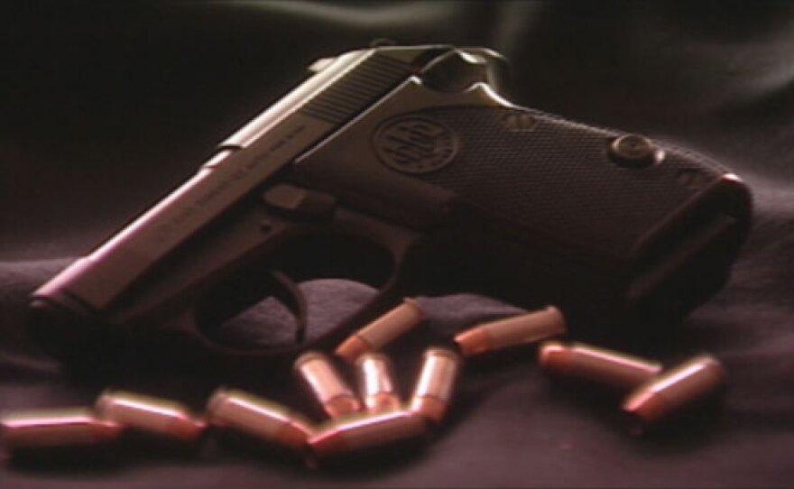 A gun and bullets.