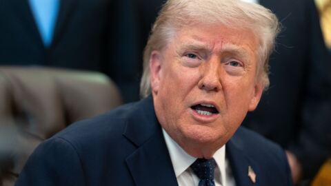 President Trump speaks during an event on health care affordability in the Oval Office at the White House on Thursday in Washington.