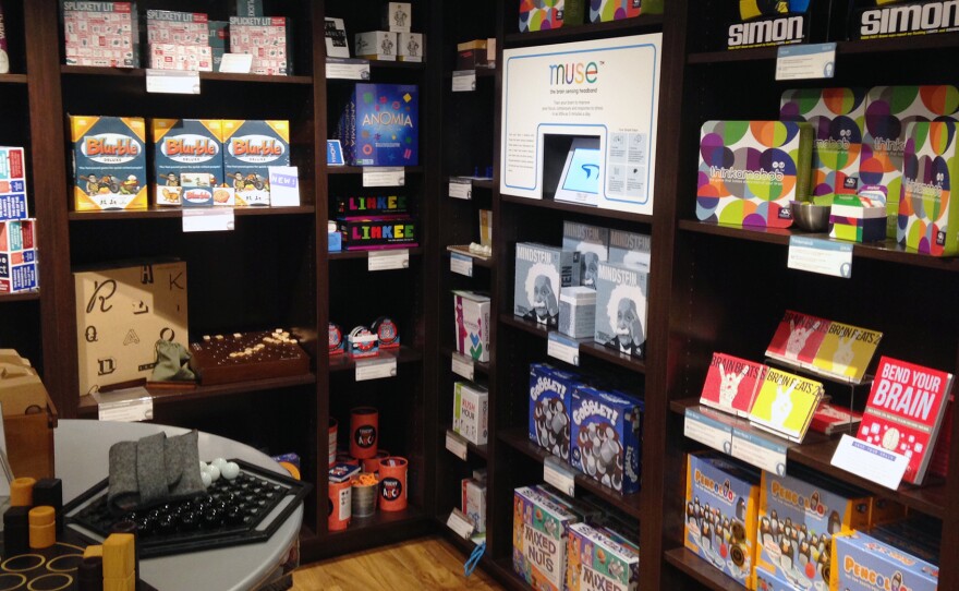 Marbles, a store in San Francisco, Calif., offers lots of options for shoppers interested in brain games.