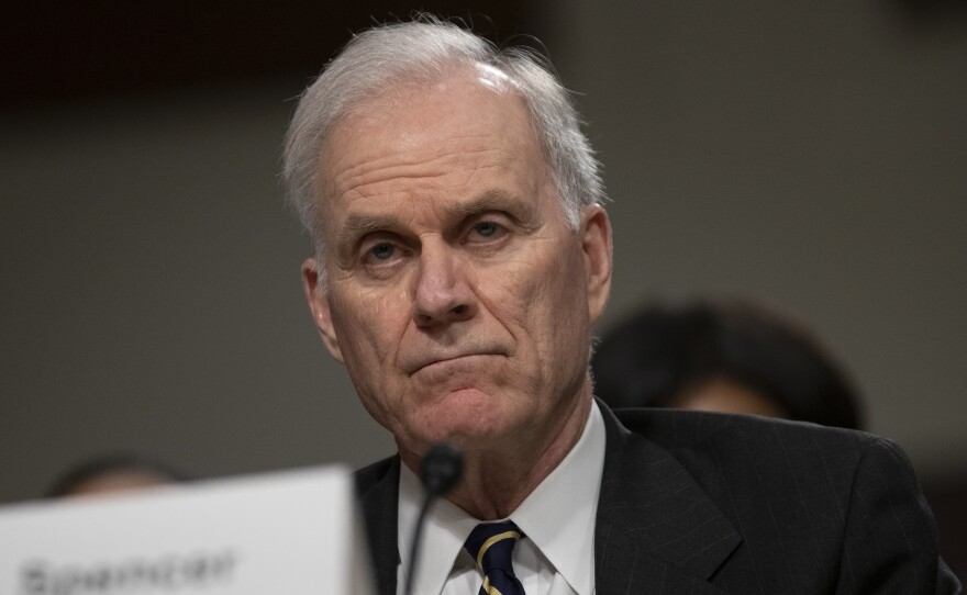 Secretary of the Navy Richard Spencer has been pushed out over his handling of the case of a Navy SEAL accused of war crimes. Spencer is seen here testifying during a Senate Armed Services Committee hearing in April.