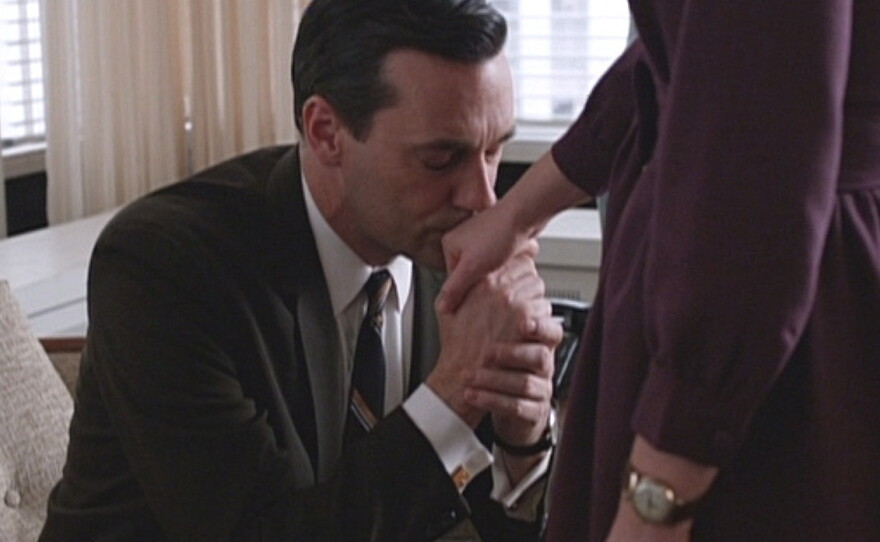 Don Draper (Jon Hamm) and Peggy Olson (Elisabeth Moss) in the pivotal <em>Mad Men </em>episode, "The Other Woman."