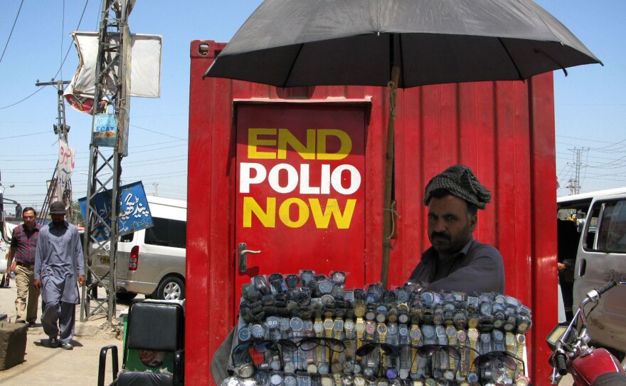 A polio vaccination booth in Rawalpindi.