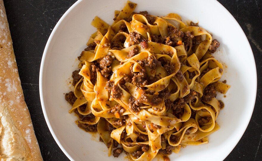 Tagliatelle with bolognese sauce. In Season 18 of AMERICA'S TEST KITCHEN, hosts Bridget Lancaster and Julia Collin Davison head into the test kitchen to bring viewers equipment reviews, taste tests, and recipes for the home cook.