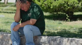 Maria Guadalupe Guerequa cries in front of the Chihuahua State Public Prosecutor's office in Ciudad Juarez, Mexico, on Tuesday. Her son, 14-year-old Sergio Adrian Hernandez Huereca, was shot and killed by a U.S. Border Patrol agent on Monday.