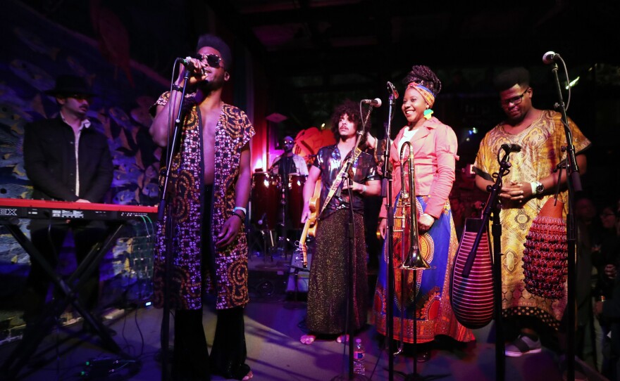 The Cuban band Cimafunk performs onstage for NPR's <em>Alt.Latino</em> showcase during SXSW 2019.