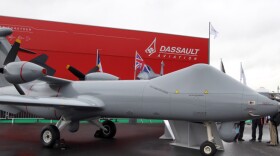 A model of a surveillance drone by the French Dassault Aviation and the British BAE Systems is on display at the International Paris Air Show in June.