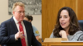 Shown above are San Diego city attorney candidates Cory Briggs and Mara Elliott. Elliott is the incumbent. 