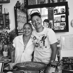 Jesi Gutierrez and Celi Hernandez pictured inside Libélula Books & Co. in this undated photo.