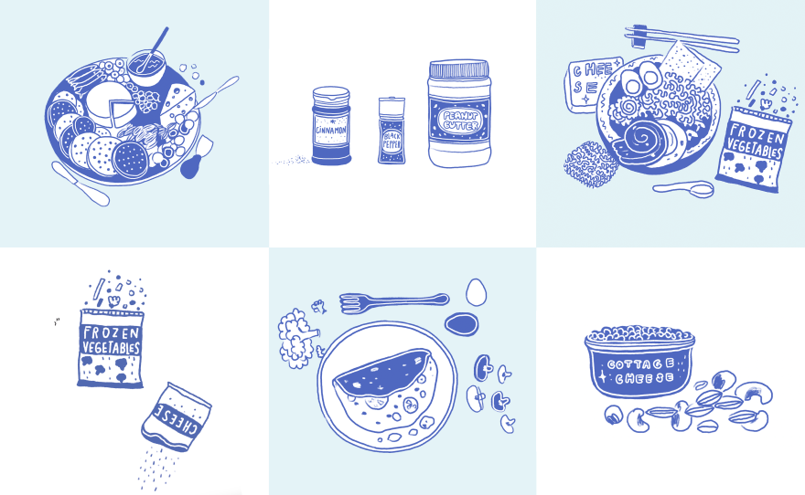 Expand your idea of what it means to cook, says Margaret Eby, author of You Gotta Eat: Real-Life Strategies for Feeding Yourself When Cooking Feels Impossible. That includes assembling a charcuterie board and dressing up foods like cottage cheese or instant ramen with simple, nutritious toppings.