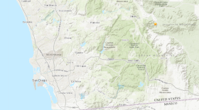 A map shows where a minor earthquake struck in a rural area of San Diego County east of Julian, Feb. 28, 2019. 