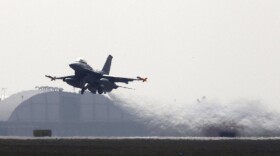 A U.S. F-16 jet fighter took off from a NATO airbase in Aviano, Italy, last month. The Pentagon has estimated that U.S. involvement has cost taxpayers more than $600 million at last count.
