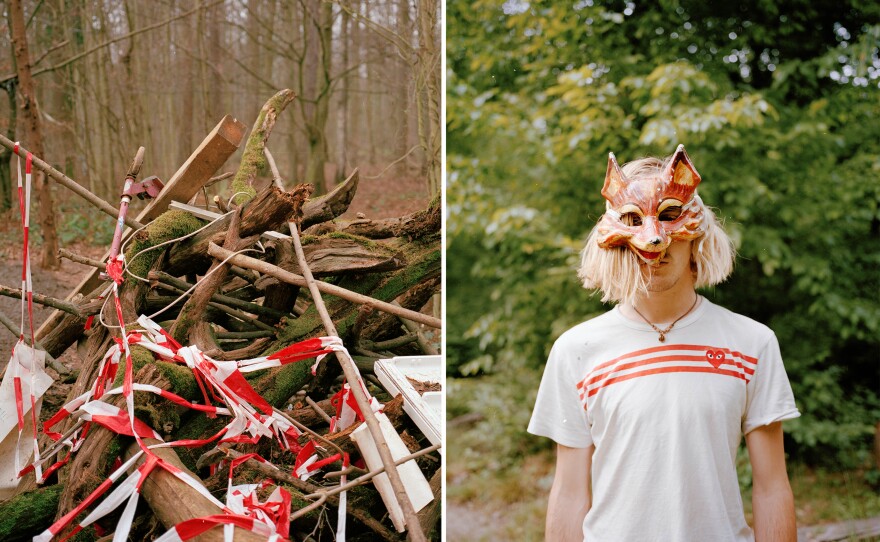Left: Barricades are commonly used to keep the police and the power company out of the forest, but they also hamper access to emergency services such as ambulances or firetrucks. Right: Juice poses for a portrait.
