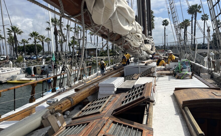 Navy Sea Cadets train aboard the Bill of Rights schooner, Apr. 1, 2026.