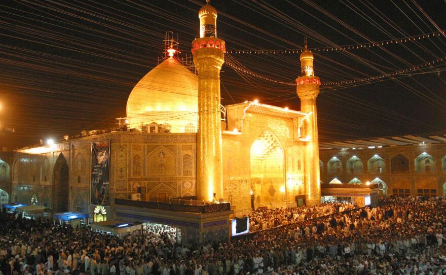 The shrine of Imam Ali in Najaf, shown here in 2007, is one of the holiest Shiite Muslim sites. The quiet city is home to numerous clerics, who traditionally do not involve themselves in politics.