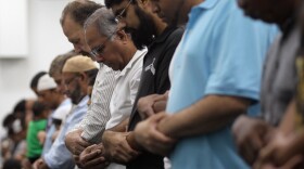 Muslims pray together on the evening of the first day of Ramadan at the Islamic Center of Greater Miami.